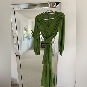 Green Zara wrap dress